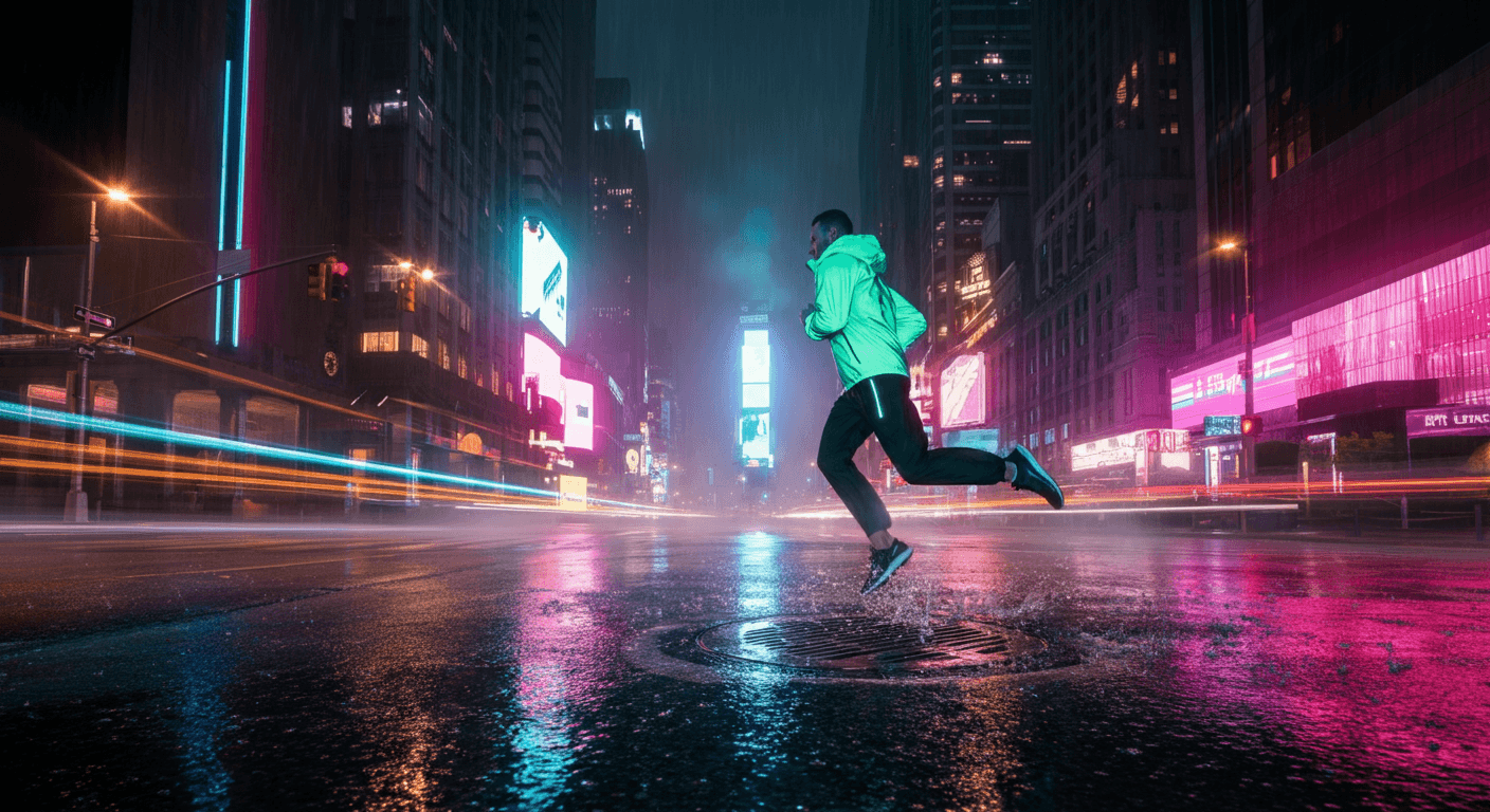 Runner dans une ville nocturne